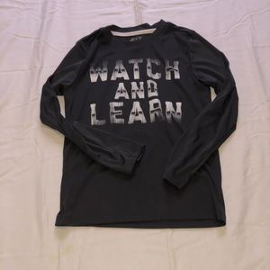 Gray watch and learn T-shirt